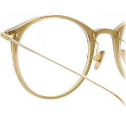 Linda Farrow - Linear Gray A Oval Optical Glasses in Khaki - LF02AC7OPT - Linda Farrow Eyewear - Avvenice