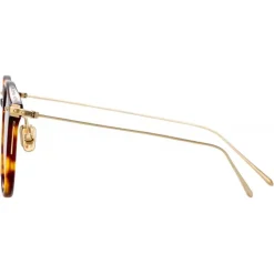 Linda Farrow - Linear Gray A Oval Optical Glasses in Tortoiseshell - LF02AC3OPT - Linda Farrow Eyewear - Avvenice