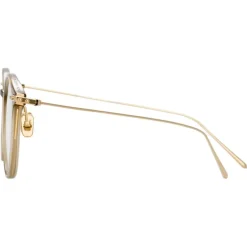 Linda Farrow - Linear Gray Oval Optical Glasses in Khaki - LF02C7OPT - Linda Farrow Eyewear - Avvenice