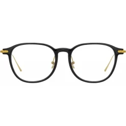 Linda Farrow - Linear Meier D-Frame Optical Glasses in Black - LF16C1OPT - Linda Farrow Eyewear - Avvenice