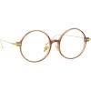 Linda Farrow - Linear Savoye A Round Optical Glasses in Tobacco - LF09AC8OPT - Linda Farrow Eyewear - Avvenice