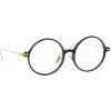 Linda Farrow - Linear Savoye Round Optical Glasses in Black - LF09C1OPT - Linda Farrow Eyewear - Avvenice