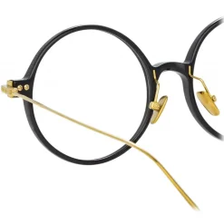 Linda Farrow - Linear Savoye Round Optical Glasses in Black - LF09C1OPT - Linda Farrow Eyewear - Avvenice