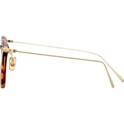 Linda Farrow - Linear Wright A Rectangular Optical Glasses in Tortoiseshell - LF07AC3OPT - Linda Farrow Eyewear - Avvenice