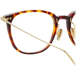Linda Farrow - Linear Wright A Rectangular Optical Glasses in Tortoiseshell - LF07AC3OPT - Linda Farrow Eyewear - Avvenice