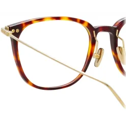Linda Farrow - Linear Wright Rectangular Optical Glasses in Tortoiseshell - LF07C3OPT - Linda Farrow Eyewear - Avvenice