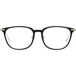 Linda Farrow - Linear Wright Rectangular Optical Glasses in Black - LF07C2OPT - Linda Farrow Eyewear - Avvenice