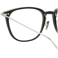 Linda Farrow - Linear Wright Rectangular Optical Glasses in Black - LF07C2OPT - Linda Farrow Eyewear - Avvenice
