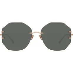 Linda Farrow - Lisette Oversized Sunglasses in Rose Gold - LFL1314C1SUN - Linda Farrow Eyewear - Avvenice