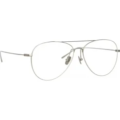 Linda Farrow - Lloyds A Aviator Optical Glasses in White Gold - LF31AC6OPT - Linda Farrow Eyewear - Avvenice