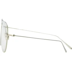 Linda Farrow - Lloyds A Aviator Optical Glasses in White Gold - LF31AC6OPT - Linda Farrow Eyewear - Avvenice