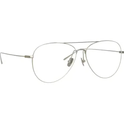 Linda Farrow - Lloyds Aviator Optical Glasses in White Gold - LF31C6OPT - Linda Farrow Eyewear - Avvenice