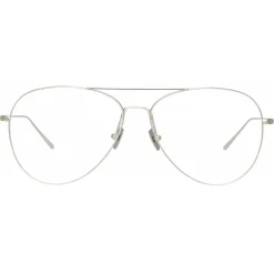 Linda Farrow - Lloyds Aviator Optical Glasses in White Gold - LF31C6OPT - Linda Farrow Eyewear - Avvenice