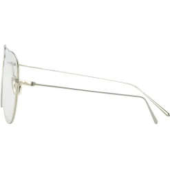 Linda Farrow - Lloyds Aviator Optical Glasses in White Gold - LF31C6OPT - Linda Farrow Eyewear - Avvenice