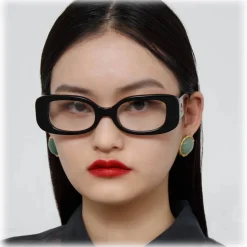 Linda Farrow - Lola Rectangular Optical Glasses in Black - LFL1117C4OPT - Linda Farrow Eyewear - Avvenice