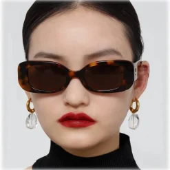 Linda Farrow - Lola Rectangular Sunglasses in Tortoiseshell - LFL1117C2SUN - Linda Farrow Eyewear - Avvenice
