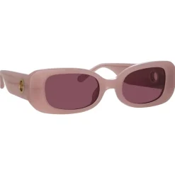 Linda Farrow - Lola Rectangular Sunglasses in Lilac - LFL1117C13SUN - Linda Farrow Eyewear - Avvenice