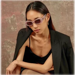 Linda Farrow - Lola Rectangular Sunglasses in Lilac - LFL1117C13SUN - Linda Farrow Eyewear - Avvenice