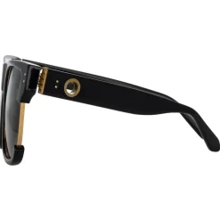 Linda Farrow - Lomas D-Frame Sunglasses in Black - LFL1438C1SUN - Linda Farrow Eyewear - Avvenice
