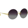 Linda Farrow - Lotus Round Sunglasses in Yellow Gold - LFL1315C1SUN - Linda Farrow Eyewear - Avvenice