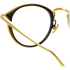 Linda Farrow - Luis Oval Optical Glasses in Yellow Gold Black - LFL1224C1OPT - Linda Farrow Eyewear - Avvenice