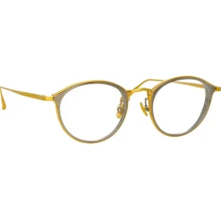 Linda Farrow - Luis Oval Optical Glasses in Yellow Gold White Gold - LFL1224C4OPT - Linda Farrow Eyewear - Avvenice