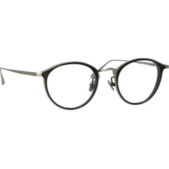 Linda Farrow - Luis Oval Optical Glasses in White Gold Black - LFL1224C3OPT - Linda Farrow Eyewear - Avvenice