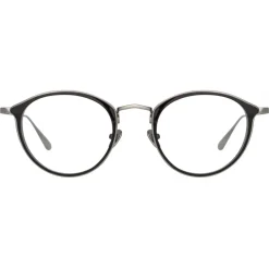 Linda Farrow - Luis Oval Optical Glasses in White Gold Black - LFL1224C3OPT - Linda Farrow Eyewear - Avvenice