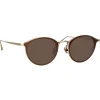 Linda Farrow - Luis Oval Sunglasses in Light Gold Brown - LFL1224C6SUN - Linda Farrow Eyewear - Avvenice