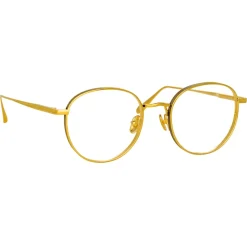 Linda Farrow - Luna Oval Optical Glasses in Yellow Gold - LFL1229C1OPT - Linda Farrow Eyewear - Avvenice