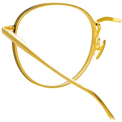Linda Farrow - Luna Oval Optical Glasses in Yellow Gold - LFL1229C1OPT - Linda Farrow Eyewear - Avvenice