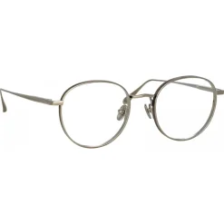 Linda Farrow - Luna Oval Optical Glasses in White Gold - LFL1229C2OPT - Linda Farrow Eyewear - Avvenice