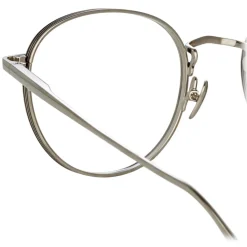 Linda Farrow - Luna Oval Optical Glasses in White Gold - LFL1229C2OPT - Linda Farrow Eyewear - Avvenice