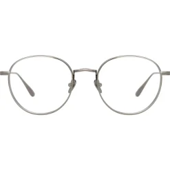 Linda Farrow - Luna Oval Optical Glasses in White Gold - LFL1229C2OPT - Linda Farrow Eyewear - Avvenice