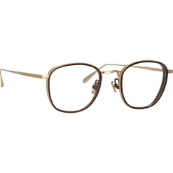 Linda Farrow - Maco Squared Optical Glasses in Light Gold - LFL1220C3OPT - Linda Farrow Eyewear - Avvenice