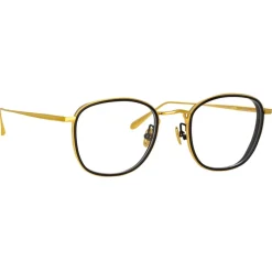 Linda Farrow - Maco Squared Optical Glasses in Yellow Gold - LFL1220C1OPT - Linda Farrow Eyewear - Avvenice