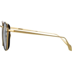 Linda Farrow - Maco Squared Optical Glasses in Yellow Gold - LFL1220C1OPT - Linda Farrow Eyewear - Avvenice