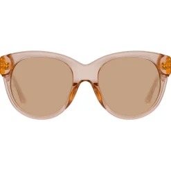 Linda Farrow - Madi Oversized Sunglasses in Peach - LFL1257C3SUN - Linda Farrow Eyewear - Avvenice