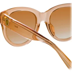 Linda Farrow - Madi Oversized Sunglasses in Peach - LFL1257C3SUN - Linda Farrow Eyewear - Avvenice