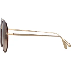 Linda Farrow - Marcelo Aviator Sunglasses in Brown - LFL1421C2SUN - Linda Farrow Eyewear - Avvenice
