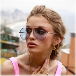 Linda Farrow - Marcelo Aviator Sunglasses in Red - LFL1421C4SUN - Linda Farrow Eyewear - Avvenice