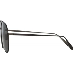 Linda Farrow - Marcelo Aviator Sunglasses in Matt Nickel - LFL1421C5SUN - Linda Farrow Eyewear - Avvenice