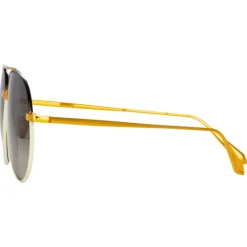 Linda Farrow - Marcelo Aviator Sunglasses in Black Cream - LFL1421C3SUN - Linda Farrow Eyewear - Avvenice