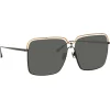 Linda Farrow - Marcia Square Sunglasses in Nickel - LFL1310C3SUN - Linda Farrow Eyewear - Avvenice