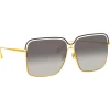 Linda Farrow - Marcia Square Sunglasses in Yellow Gold - LFL1310C2SUN - Linda Farrow Eyewear - Avvenice