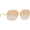 Linda Farrow - Margot Hexagon Sunglasses in Cream - LFL1308C3SUN - Linda Farrow Eyewear - Avvenice