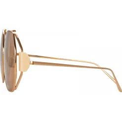 Linda Farrow - Marie Oversized Sunglasses in Rose Gold - LFL1089C4SUN - Linda Farrow Eyewear - Avvenice