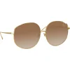 Linda Farrow - Marisa Oversized Sunglasses in Yellow Gold - LFL1056C1SUN - Linda Farrow Eyewear - Avvenice