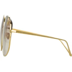 Linda Farrow - Marisa Oversized Sunglasses in Yellow Gold - LFL1056C1SUN - Linda Farrow Eyewear - Avvenice