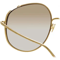 Linda Farrow - Marisa Oversized Sunglasses in Yellow Gold - LFL1056C1SUN - Linda Farrow Eyewear - Avvenice